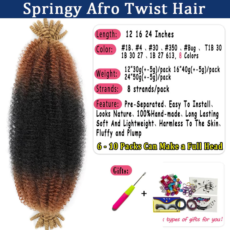 Bewill Ombre Ginger Springy Afro Twist Marley Flechthaar, 350g - Bild 2