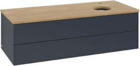 V&B Waschtischunterschrank Antao ohne Frontstruktur in Eiche Honig Braun lackiert, B/T/H: 120 x 50 x 50 cm - Bild 1