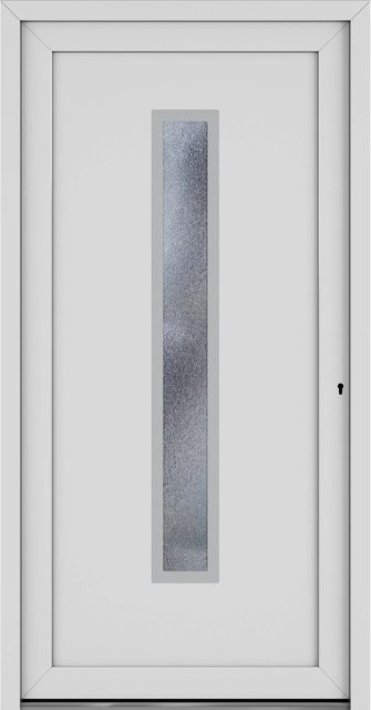 Roro Haustür OKE 1105 Kunststoff in Weiß mit Glaseinsatz, DIN Rechts, B: 110 cm, H: 210 cm - Bild 1