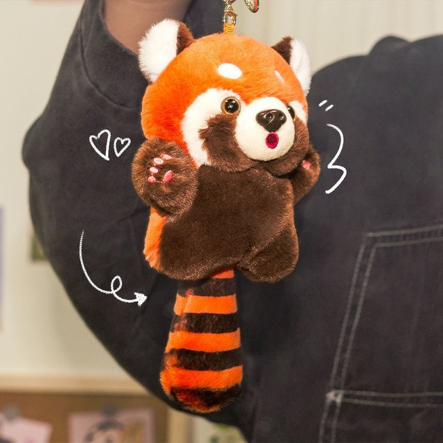 Yupsk Roter Panda Plüschtier Anhänger, Waschbär Puppe, Rot - Bild 1