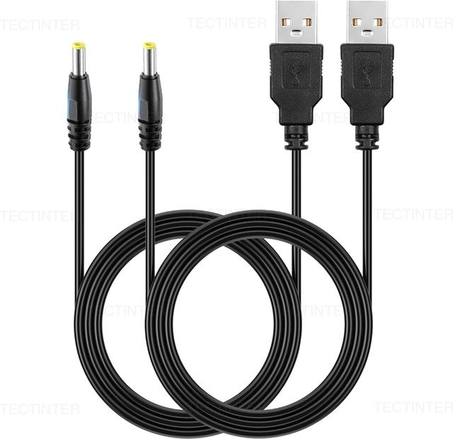 TECTINTER USB zu DC Ladekabel für PlayStation PSP 1000/2000/3000, 5V 1A, Steckergröße 4,0 x 1,7 mm, Schwarz - Bild 1