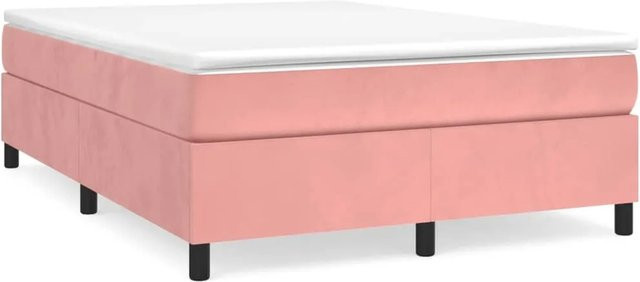 vidaXL Boxspringbett in Rosa aus Samt, B/T/H: 140 x 200 x 103 cm - Bild 1