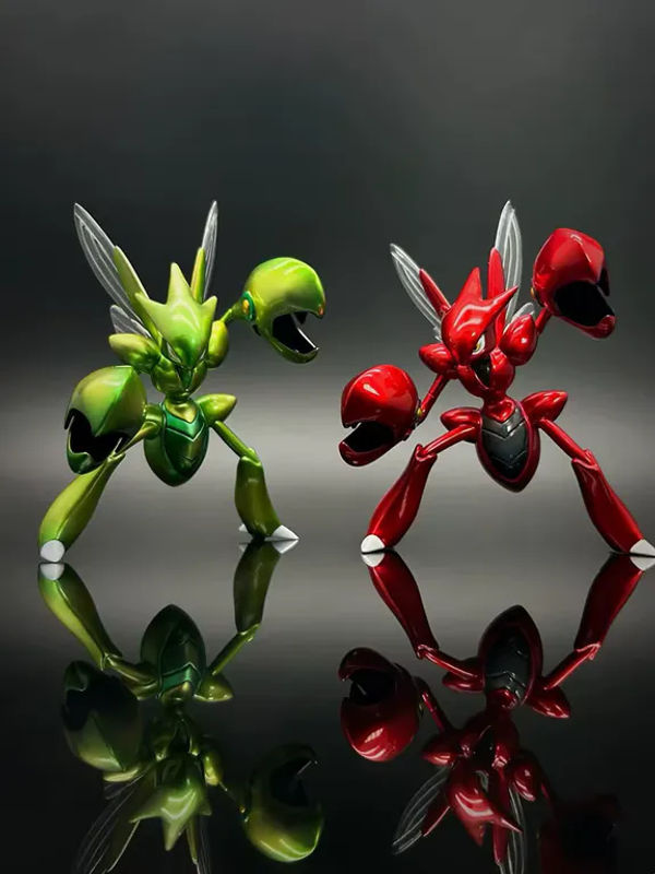 Bandai Pokemon Scizor Action Figure Rot, PVC Statue Desktop Ornament, Höhe: 9 cm - Bild 4