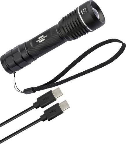 Brennenstuhl LuxPremium TL 601 LED-Taschenlampe, Akku-Taschenleuchte mit 600 Lumen, stufenloser Fokus, IP67, Schwarz, Aluminium - Bild 1