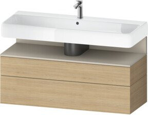 Duravit Waschtischunterschrank Qatego in Braun Matt mit 1 Schrank und 1 Auszug, Wandmontage, B/T/H: 119 x 47 x 59 cm - Bild 1