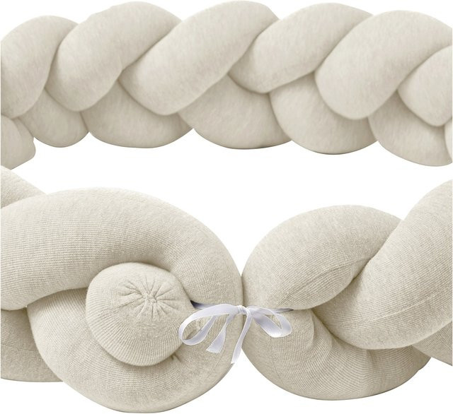 Nordic Coast Company Nestchenschlange geflochten aus Baumwolle in Beige, Länge: 200 cm - Bild 1