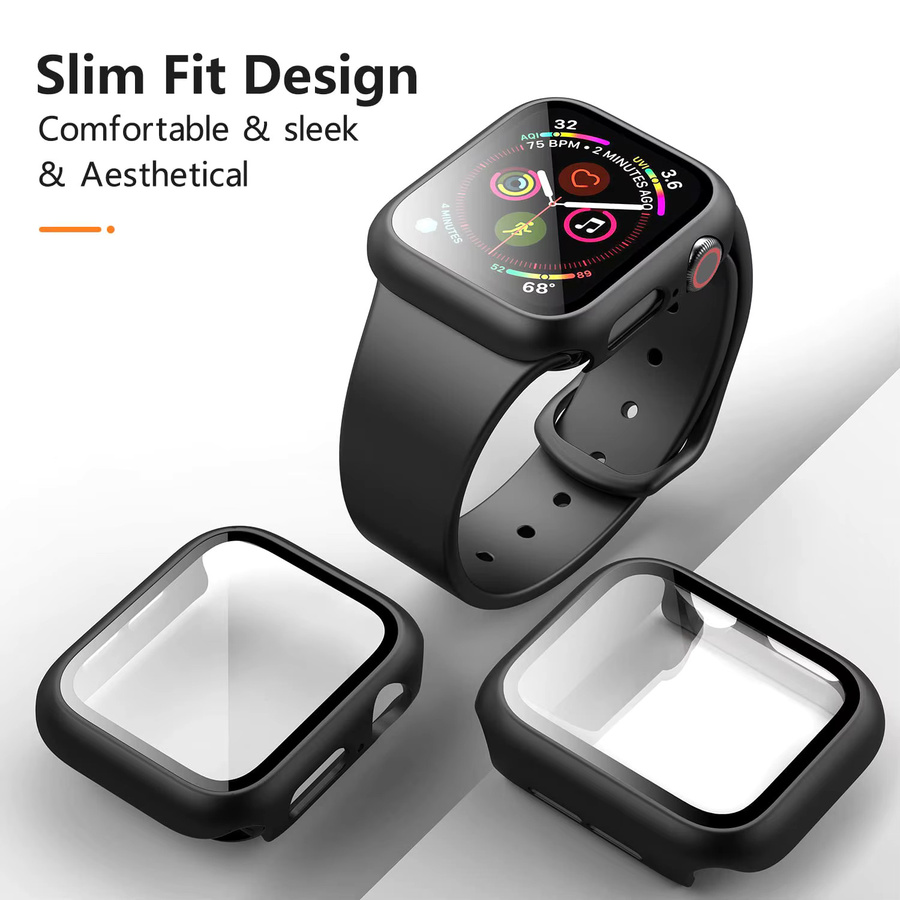 Displayschutzfolie für Apple Watch, 3 Stück, gehärtetes Glas mit Abdeckung - Bild 1