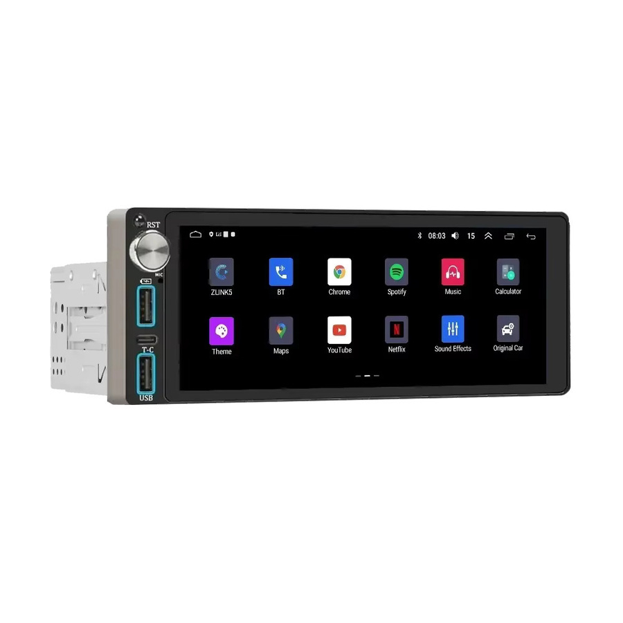 Barlckxs 1 Din Autoradio mit 6,86 Zoll Bildschirm für Toyota RAV4 1994-2000 mit Android Auto, CarPlay und GPS Navigation in Schwarz - Bild 1