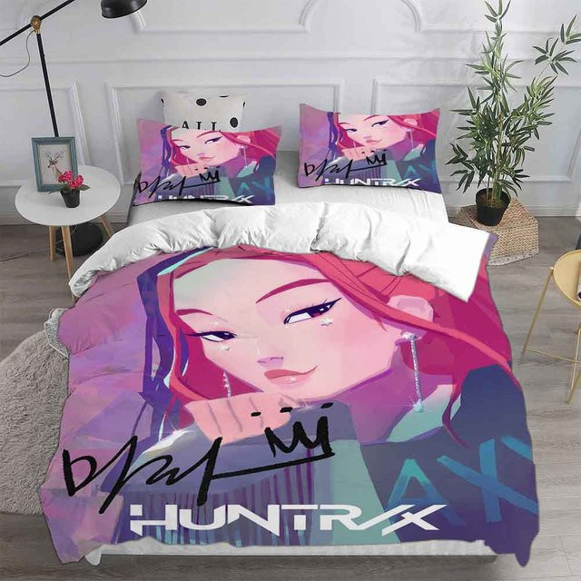 K-POP Bettwäscheset D-Dämon H-Jäger mit 3D-Druck, weiches Microfaser-Bettbezugset in Multicolour, Breite: 140 cm, Höhe: 210 cm - Bild 1