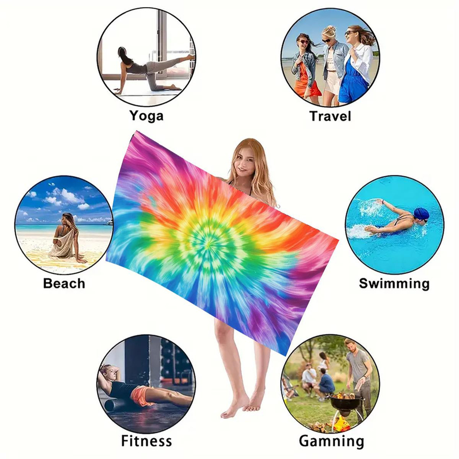 Buntes Strandtuch von Yiran in Multicolour, B/B: 80 x 160 cm - Bild 1