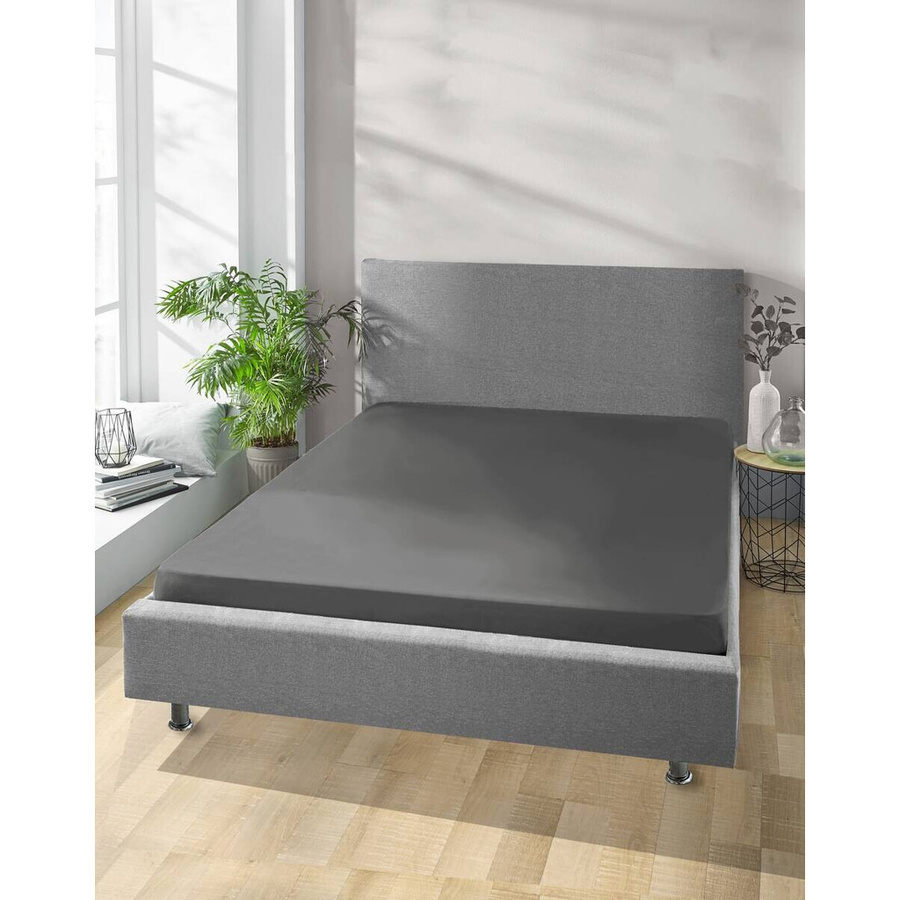 Pocoline Jersey Spannbetttuch aus Baumwolle in Graphit, B: 150 cm, H: 28 cm, L: 200 cm - Bild 2