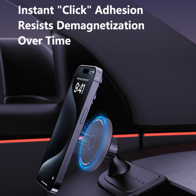 Magnetischer Silikon Handyhalter für Tesla Model 3 Highland und Model Y Juniper mit MagSafe Unterstützung, Schwarz - Bild 1