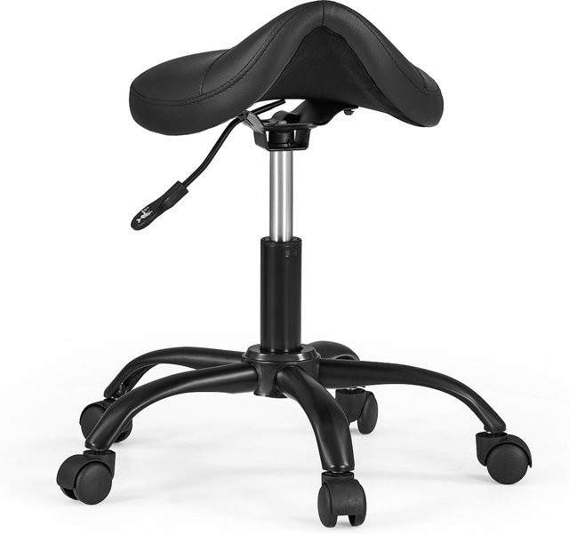 hjh OFFICE Sattelhocker Sattix in Schwarz aus Kunstleder ohne Armlehnen - Bild 1