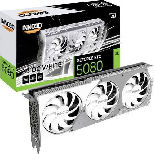 Inno3D GeForce RTX 5080 X3 OC White Grafikkarte mit 16GB GDDR7, PCIe 5.0, HDMI und DisplayPort, Weiß - Bild 3