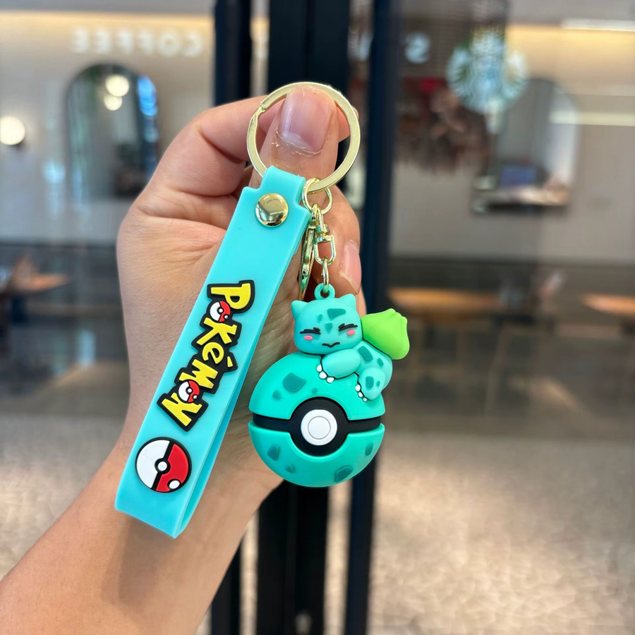 Potdemiel Pokémon Poké Ball Schlüsselanhänger-Set, Pikachu Eevee Charmander Figur Schlüsselanhänger - Bild 2