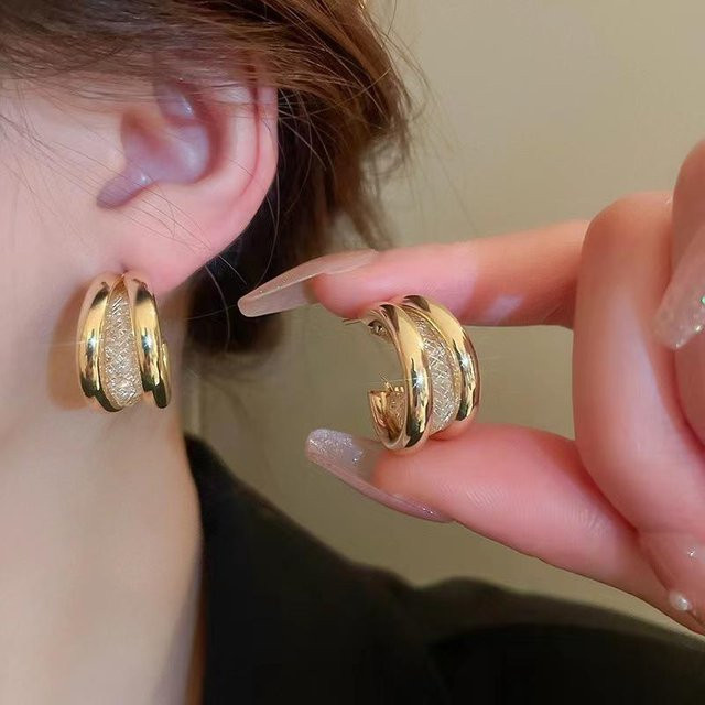YIRAN Jewelry Ohrhänger, CZ-Kristall, Goldfarbe, Damen - Bild 1
