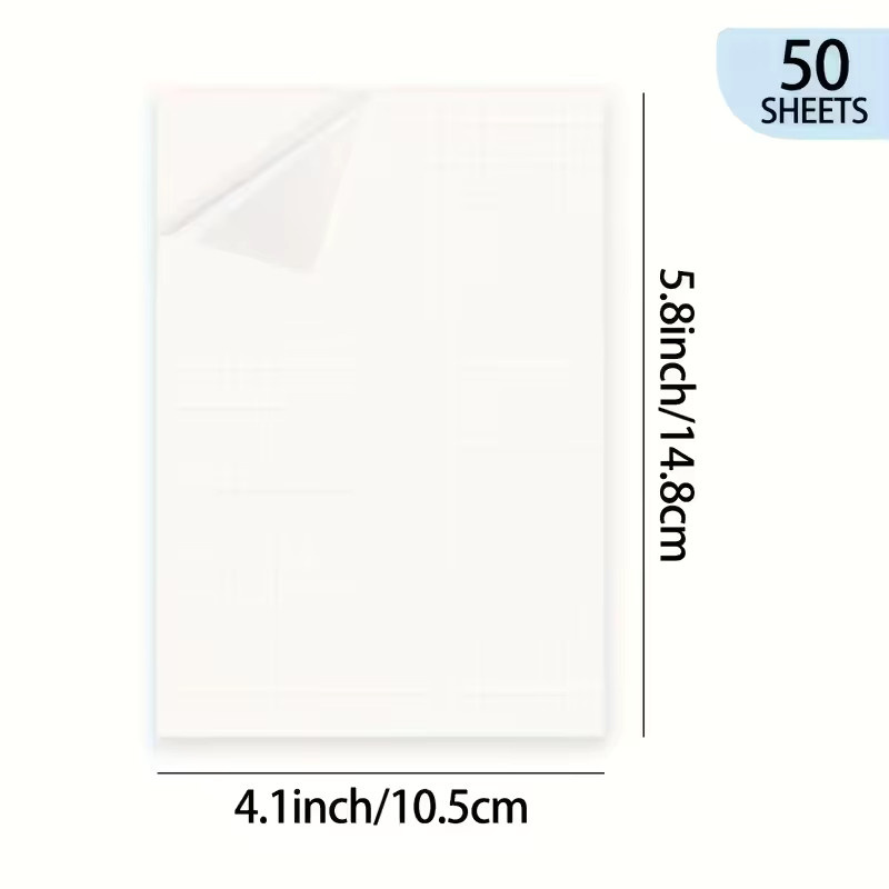 Transparentes selbstklebendes Kaltmontagepapier zur Papierkonservierung, 50 Blatt, A6-Größe, beidseitig klebend, glatte Oberfläche - Bild 2