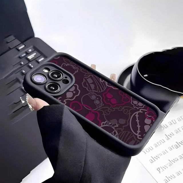 M-Monsters Cartoon Handyhülle für iPhone in Schwarz, stoßfeste weiche Schutzhülle - Bild 1