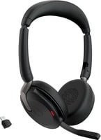 Jabra Evolve2 65 Flex Link380c UC Stereo On-Ear Headset mit Bluetooth und USB-C in Schwarz - Bild 1