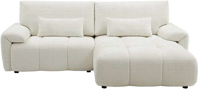 Anelko Ecksofa in Off White Weiß aus Chenille-Stoff ohne Schlafmöglichkeit Breite: 242 cm - Bild 1