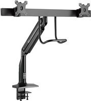 HAGOR Gasliftarm Dual Monitorhalterung Schwarz VESA 75x75 mm - Bild 1