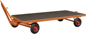 VARIOfit Industrieanhänger mit 1-Achs-Drehschemellenkung in Orange, B/T: 250 x 125 cm, Traglast 2.000 kg - Bild 1