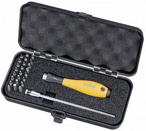 Wiha ESD Wechselklingen-Set 26-teilig in Gelb mit Schlitz, Kreuzschlitz Phillips, Innen-TORX und Innen-Sechskant - Bild 1