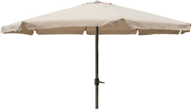 Lex XXL Alu Sonnenschirm mit Kurbel in Beige, Durchmesser: 4 m - Bild 1