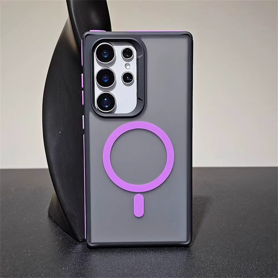 MagSafe kompatible Samsung Galaxy Schutzhülle aus dünnem PC in Purple für Galaxy S25, S24 Plus, S23 und S22 Ultra mit magnetischer Drahtloser Ladung - Bild 2