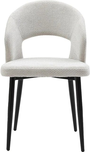 Vente-unique Stuhl Niyama in Lichtgrau aus Stoff und Metall, Breite: 50 cm, Tiefe: 50 cm, Höhe: 50 cm - Bild 1