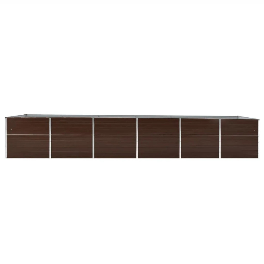 furnicato Garten-Hochbeet aus verzinktem Stahl in Braun, B/T/H: 480 x 80 x 77 cm - Bild 2