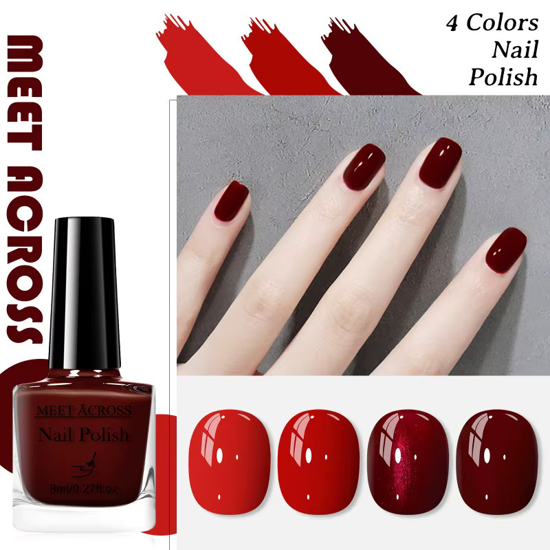 MEET ACROSS Gel-Nagellack-Set, Schimmernd, Rosa-Braun, 4 x 8 ml - Bild 5