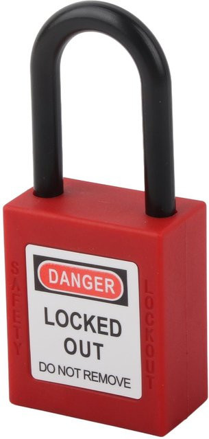 Langlebiges Lockout-Tagout Sicherheitsschloss aus Nylon mit Schlüsseln in Rot und Schwarz - Bild 1