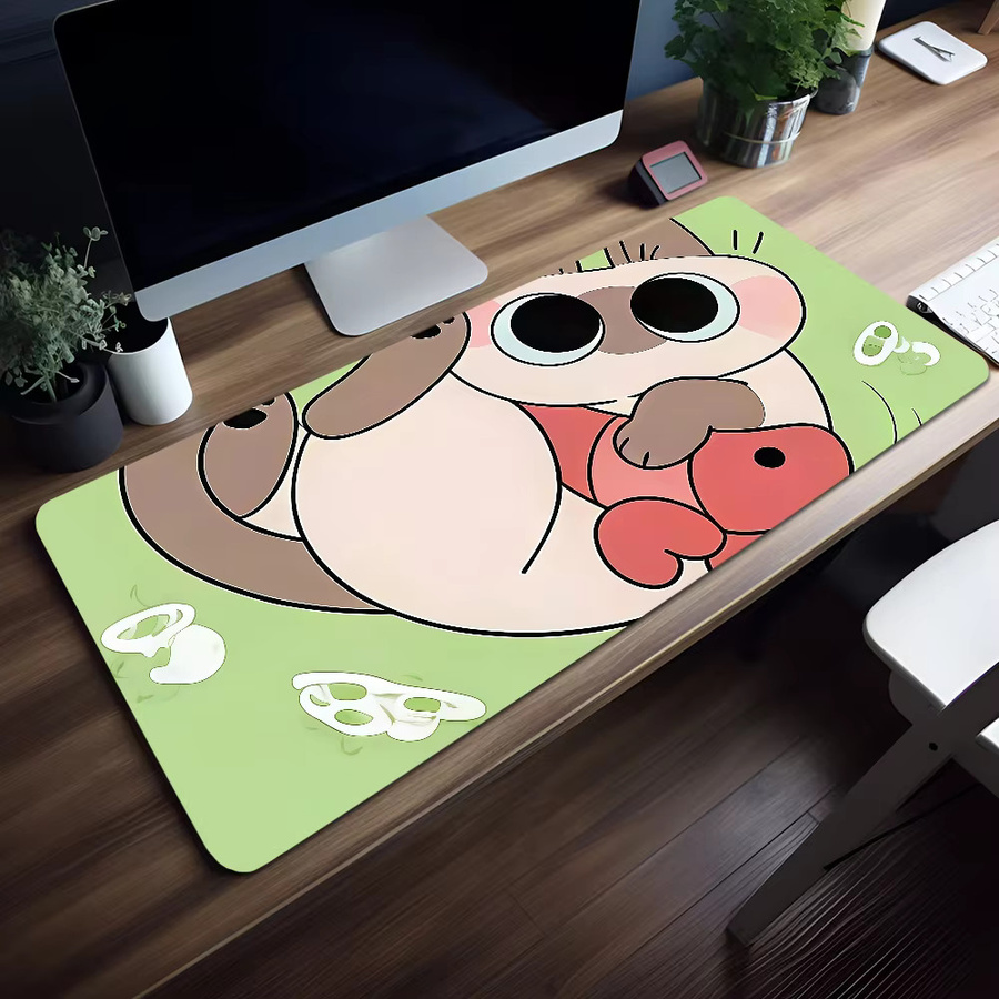Azukisan Mauspad Lockedge mit niedlichem Katzenmotiv in Multicolour, rutschfestes großes Schreibpad für Gaming und Büro - Bild 6
