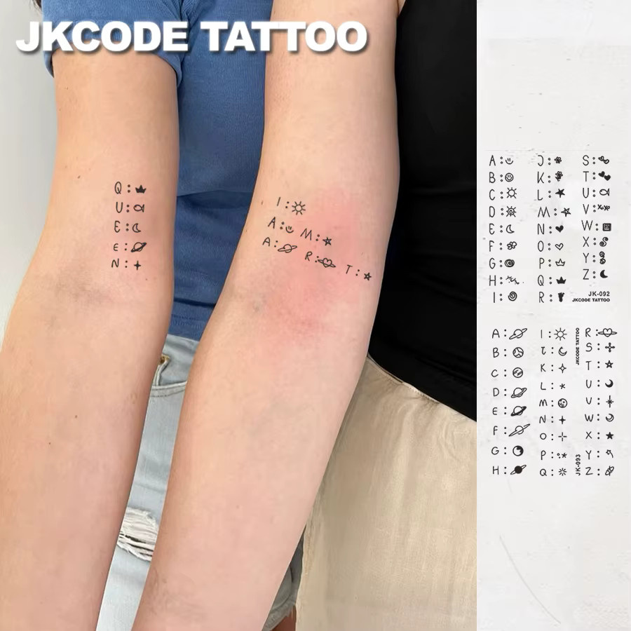 JKCODE TATTOO Finger-Tattoos, Buchstaben-Aufkleber, Damen - Bild 2