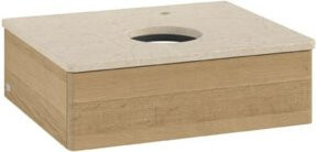 V&B Waschtischunterschrank Antao ohne Frontstruktur in Eiche, B/T/H: 60 x 50 x 50 cm - Bild 1