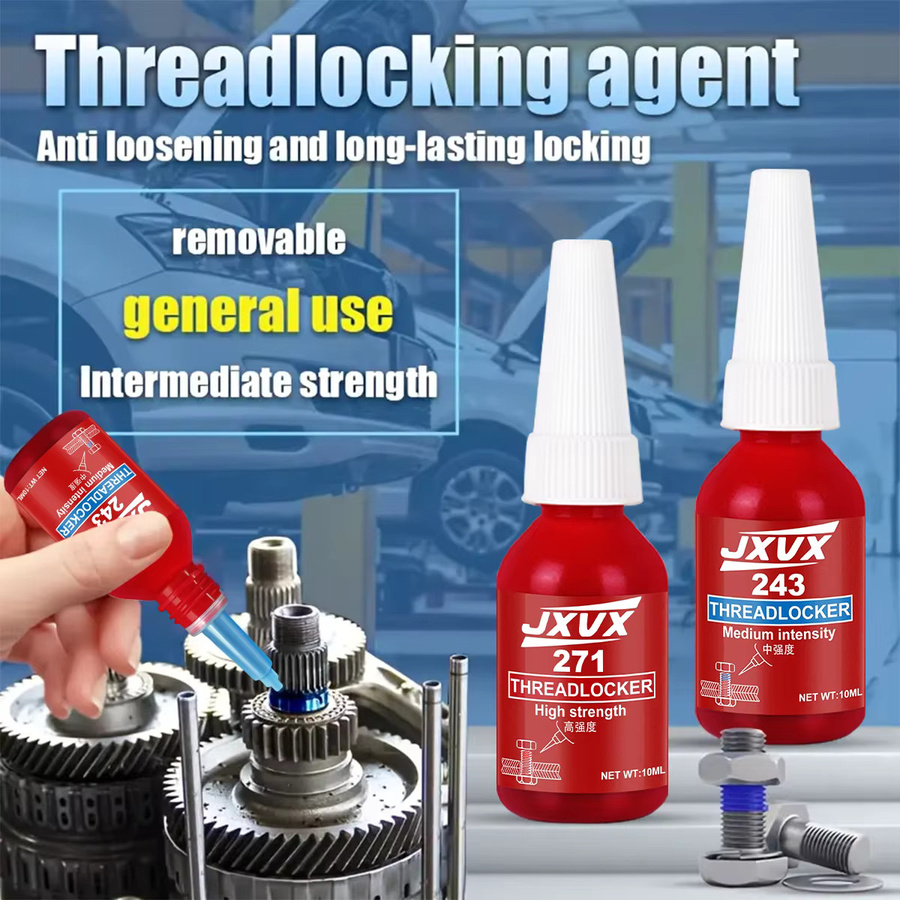 JXVX Gewindesicherung Rot-Blauer Schraubenkleber als anaerobisches Dichtungsmittel gegen Lockern von Muttern, Schrauben und Metallen - Bild 2