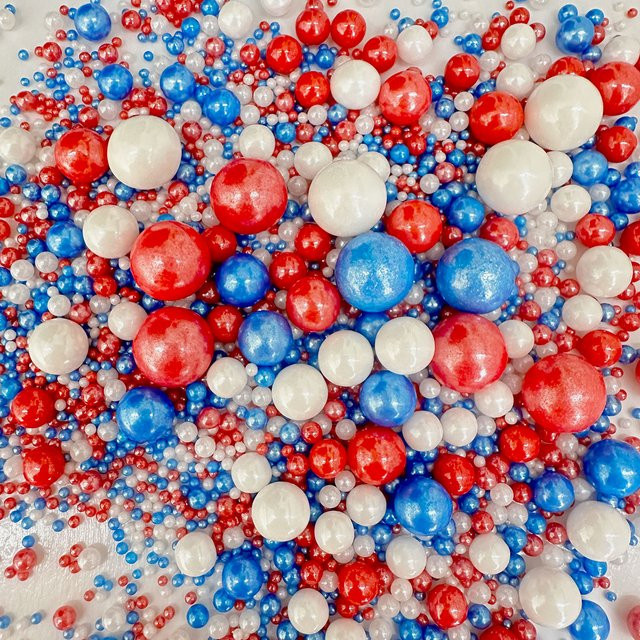 Streuselmischung Tiefseeblau Rot Weiß 130 g - Bild 1