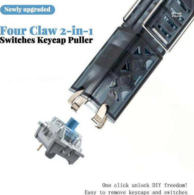 2 in 1 Schalter Puller und Tastenkappenabzieher für mechanische Tastaturen, Outemu Hot-Swap-Schaft Tastenkappenentferner, Schwarz - Bild 1