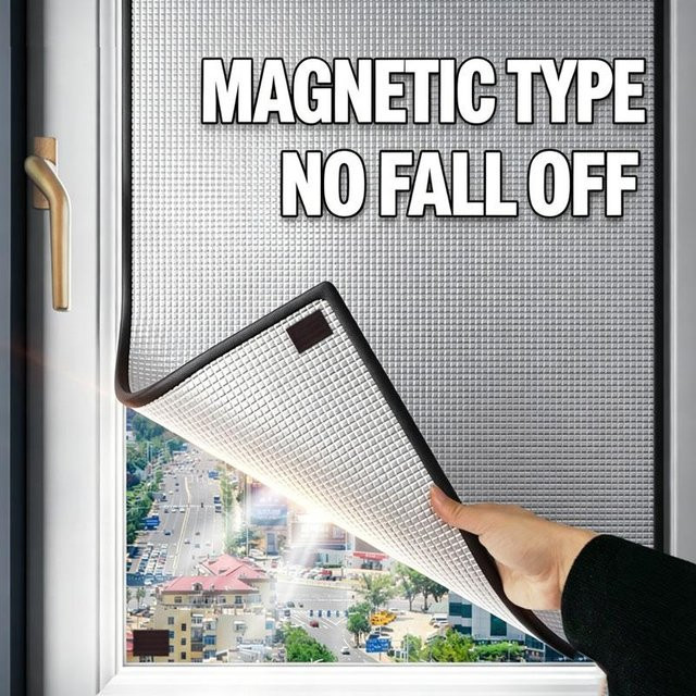 Magnetisches Aluminiumfolien-Fensterrollo von WOVHSTEAR Homey in Silber zur Wärmeisolierung und zum UV-Schutz, B/H: 60 x 100 cm - Bild 1