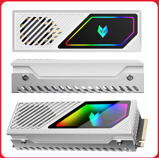 MOJOYCE M.2 2280 SSD Kühlkörper aus Aluminiumlegierung mit integriertem 5V 3-Pin ARGB Lüfter in Schwarz - Bild 1