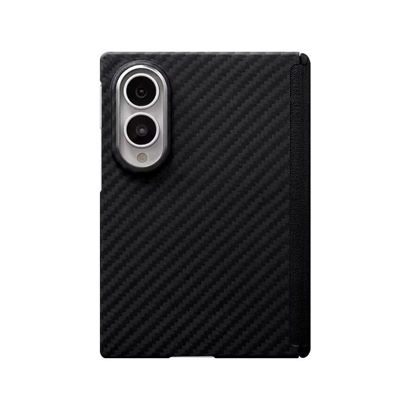 Echte Carbonfaser-Handyhülle für Samsung Galaxy Z Fold8 in Schwarz mit MagSafe-Magnetabdeckung und Aramidfaser-Design - Bild 5