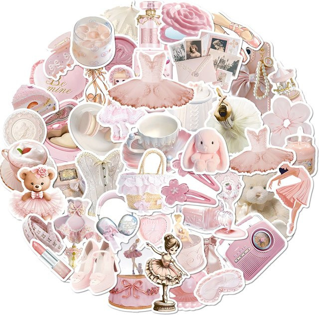Charile Ballett Aufkleber, Rosa, 10-teiliges Set - Bild 1