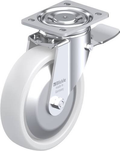 Blickle Lenkrolle LH-SPO 201K-ST-FA mit Feststeller, verzinkt, weiß, Rad-Durchmesser: 20 cm, Tragfähigkeit: 900 kg - Bild 1