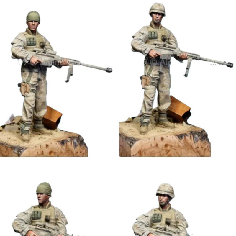 BAANFU USMC Sniper Hobby, Harzfiguren-Modellbausätze, Maßstab 1:16, unmontiert und unbemalt - Bild 2