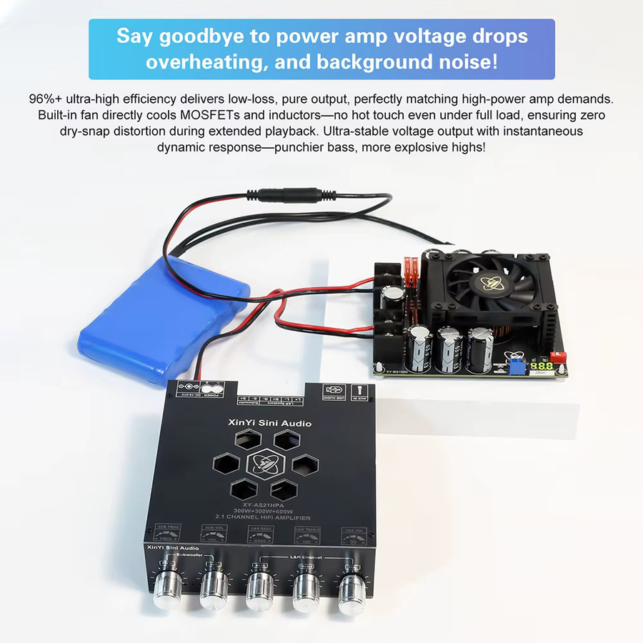 diymore Einstellbares Boost-Modul für Audio-Verstärker in Schwarz mit niedrigen Rippelwerten und voller Leistungsausgabe - Bild 2