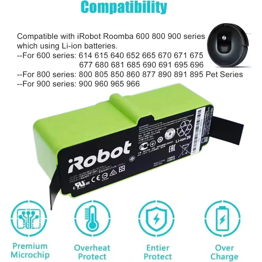 iRobot Li-Ion-Akku 14,4V für Roomba 600 700 800 900 Serie Reinigungsroboter - Bild 2