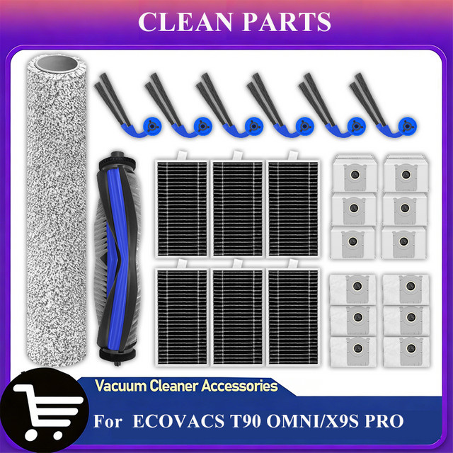 Ecovacs Ersatzteil-Set für T90 OMNI, T90 PRO OMNI, X9S PRO OMNI, X12 PRO OMNI und Yeedi M16 mit Bürsten, Mopps, Beuteln und Filtern in Multicolour - Bild 1