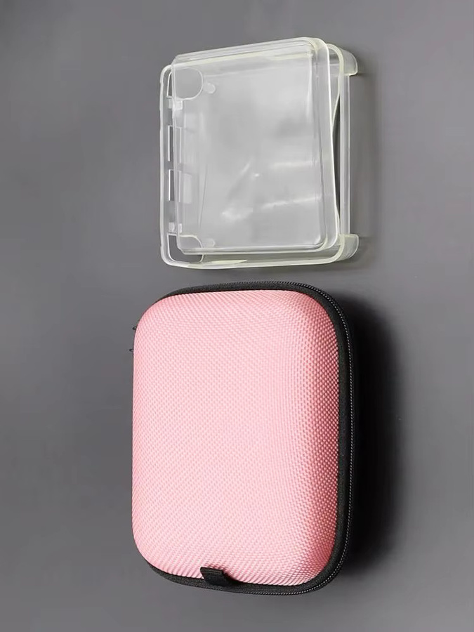 TingDong Schutzhülle und Tragetasche für GBA SP, Transparente TPU Weichhülle und Harte EVA Aufbewahrungstasche, Schwarz/Transparent - Bild 3