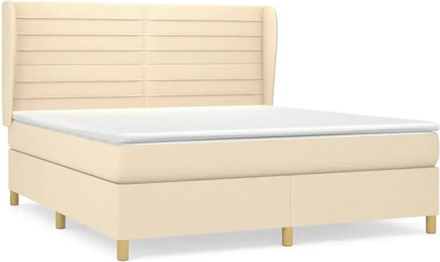 vidaXL Boxspringbett mit Matratze in Beige, Hybrid-Design mit Taschenfederkern, B/T: 160 x 200 cm - Bild 1